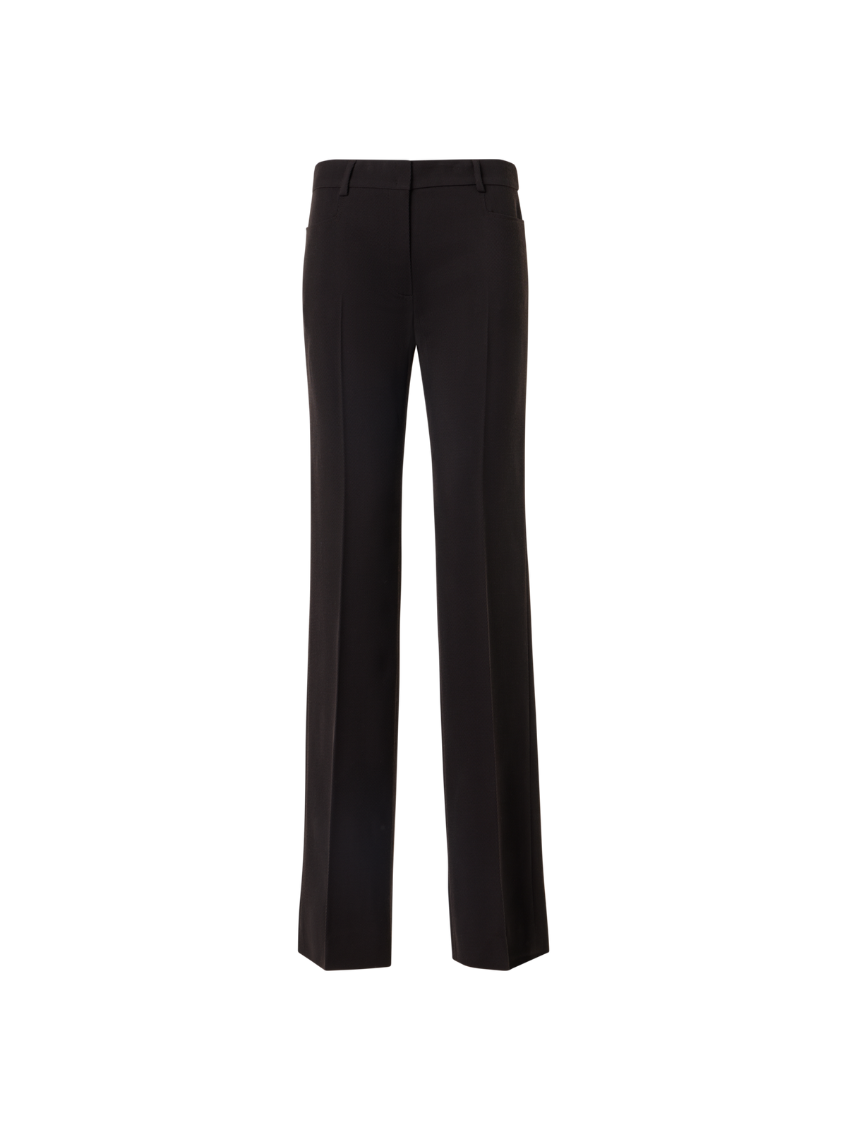 Designer Hose aus Woll-Tricotine mit Paspel vorne - Braun