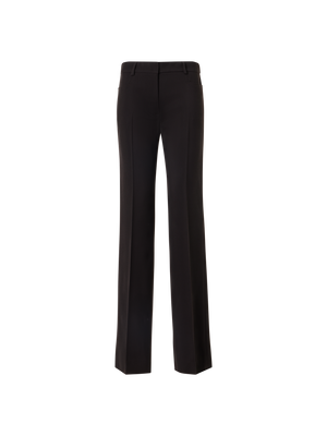 Designer Hose aus Woll-Tricotine mit Paspel vorne - Braun