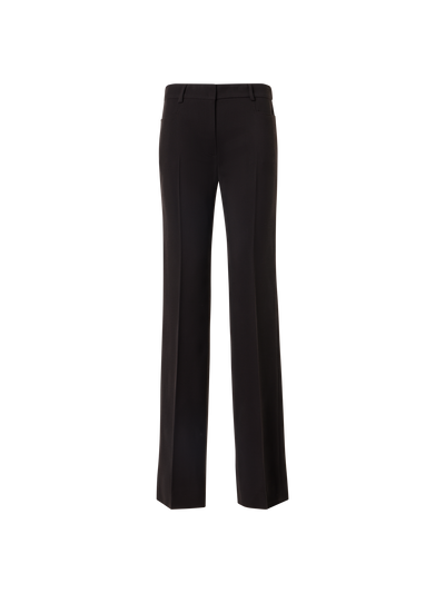 Designer Hose aus Woll-Tricotine mit Paspel vorne - Braun