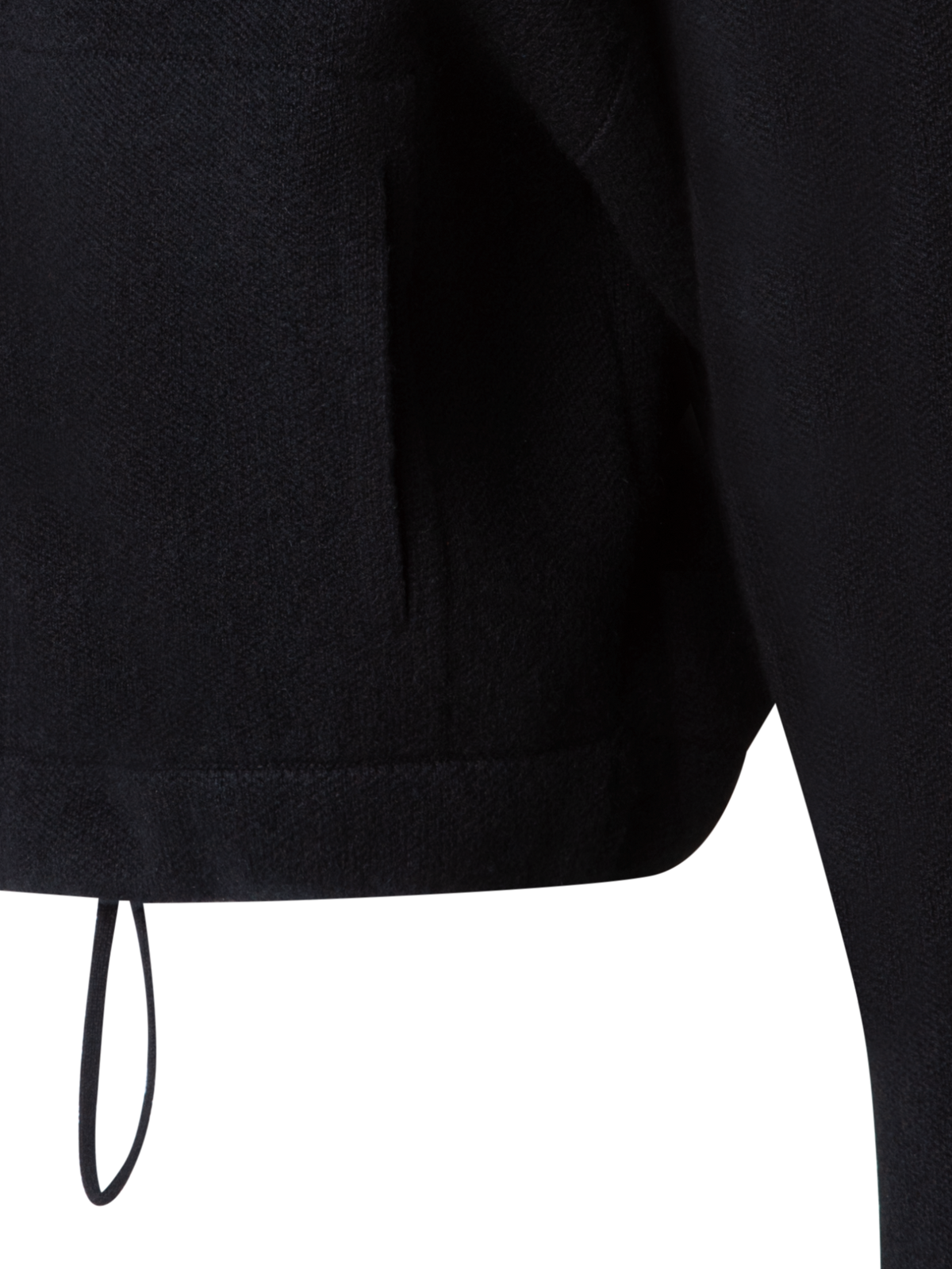 Designer Kurze Kaschmir-Piqué-Strickjacke - Schwarz