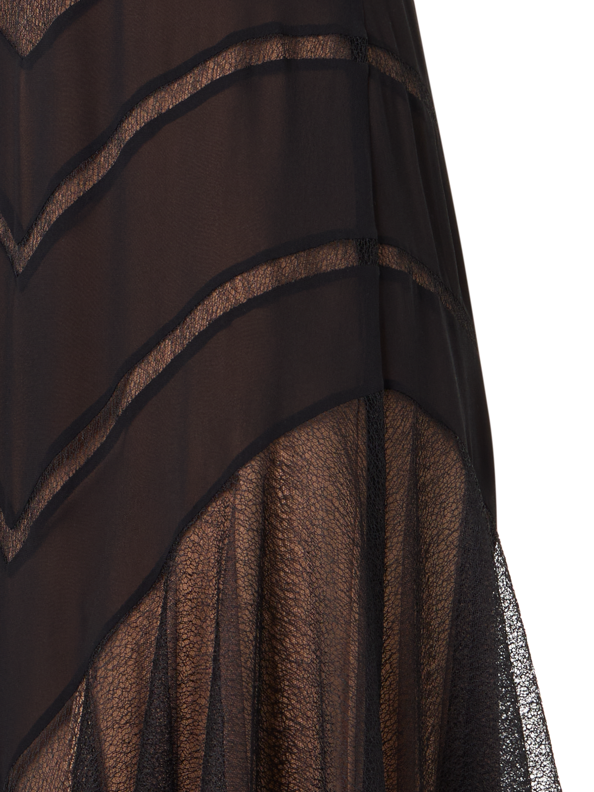 Designer Robe aus besticktem Tüll - Schwarz
