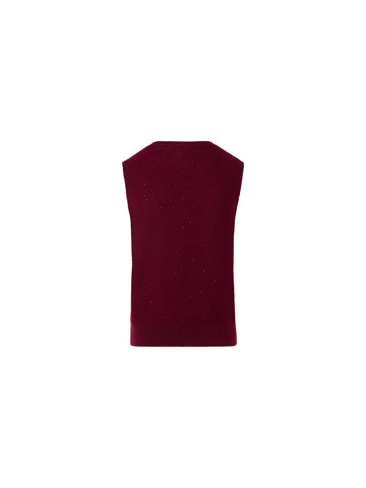Designer Ärmelloses Top aus Kaschmir-Lamé mit Pailletten - Weinrot - Rot