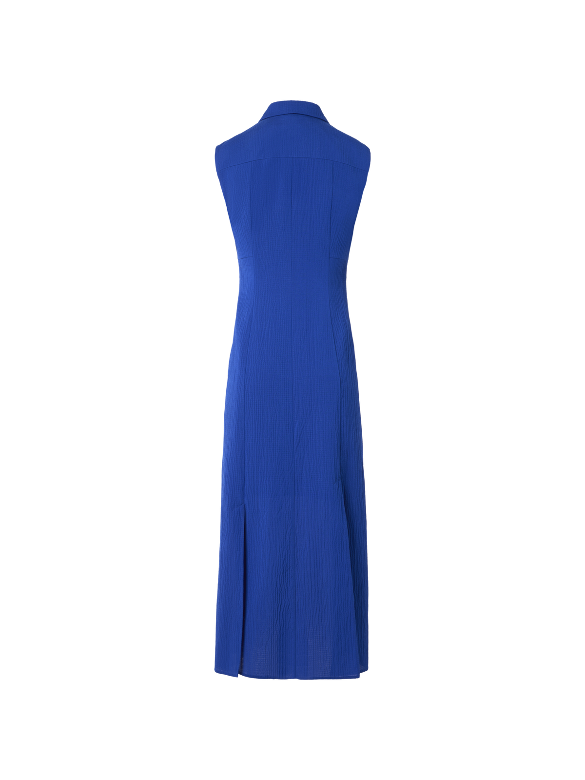 Designer Midi-Hemdblusenkleid aus strukturierter Baumwollseide - Blau