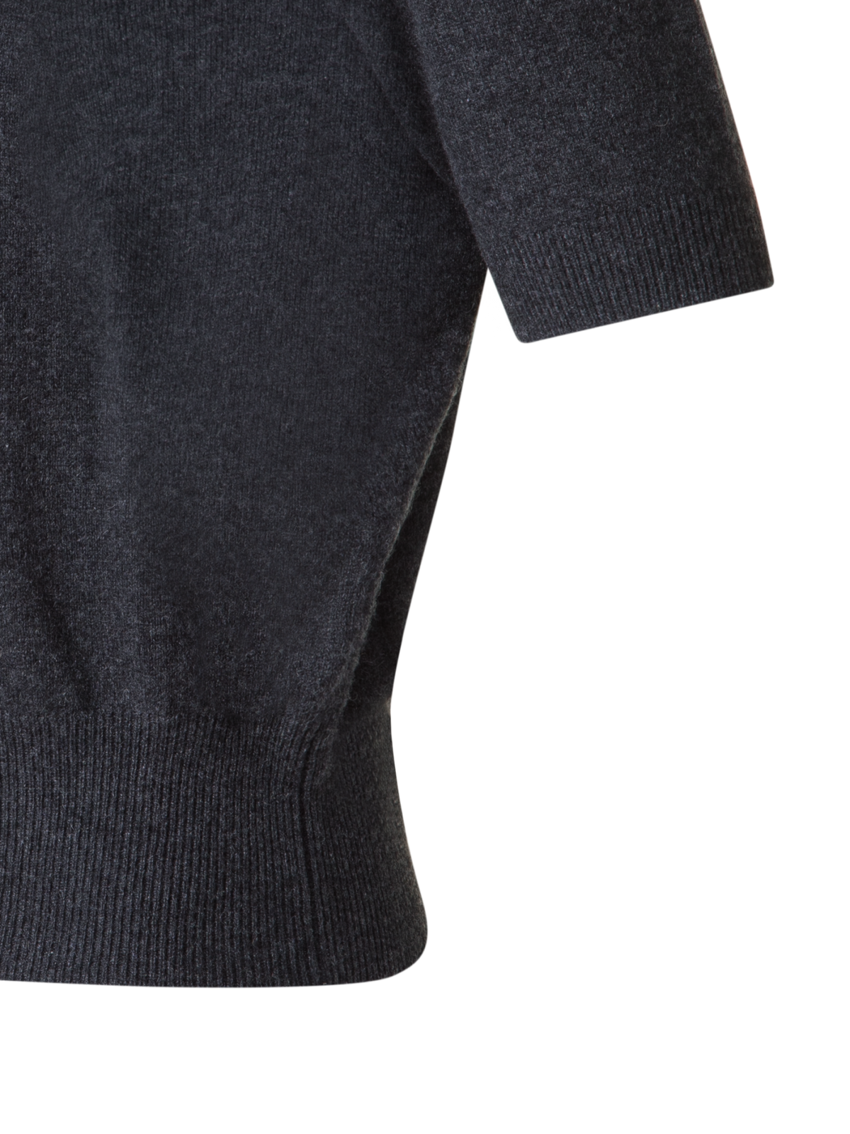 Designer Kurzärmeliger Kaschmirpullover mit Knotendetail - Grau