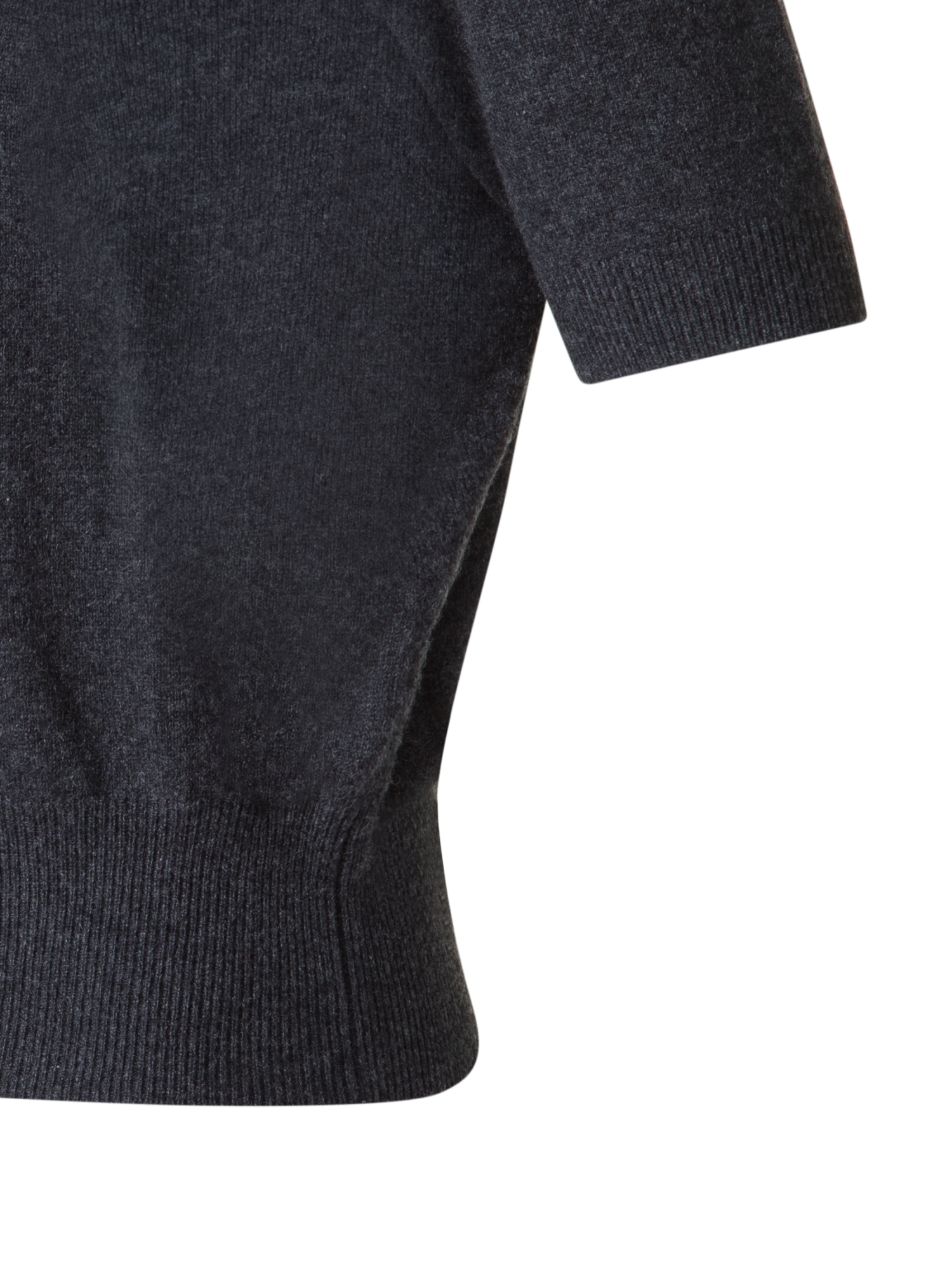 Designer Kurzärmeliger Kaschmirpullover mit Knotendetail - Grau
