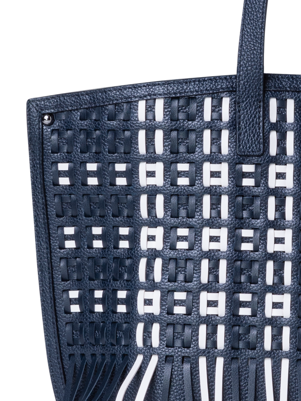 Designer Ai Small Shoulder Tote - Blau - Bunt - Weiss