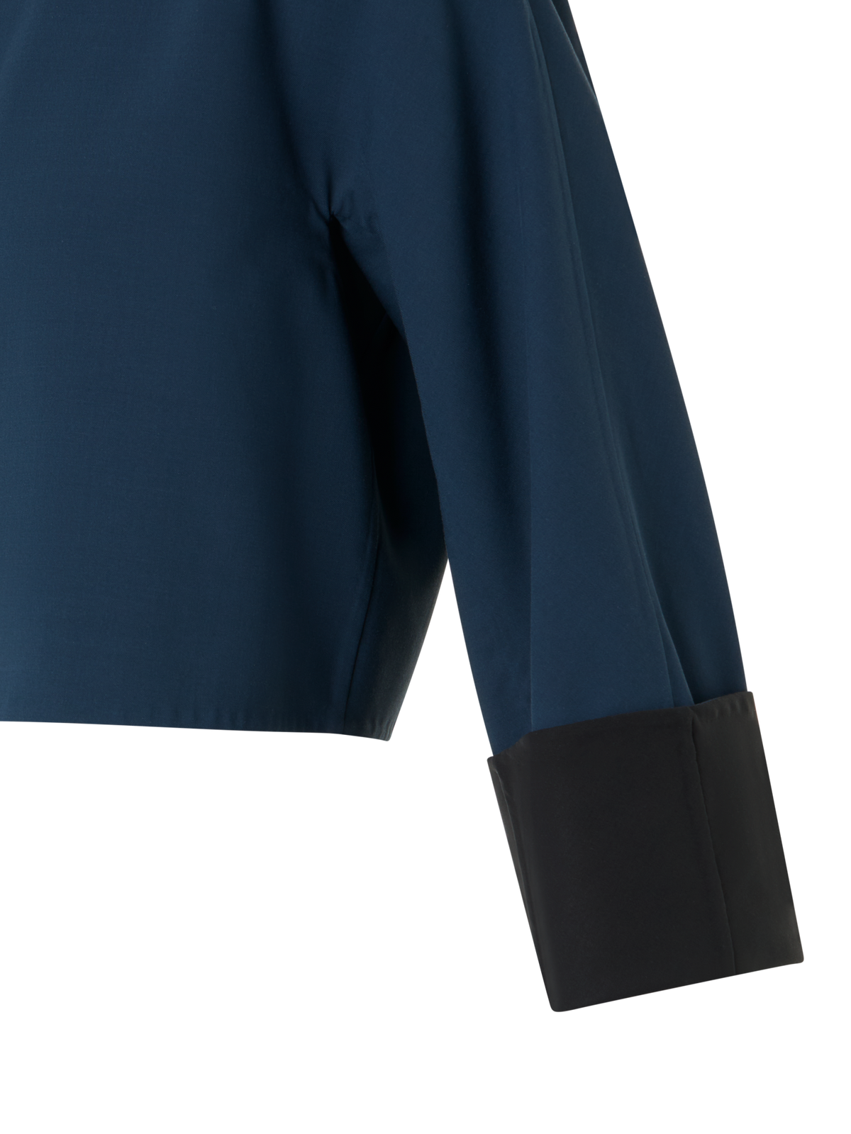 Designer Kurze Jacke aus Baumwoll-Doubleface - Schwarz - Dunkelblau - Blau