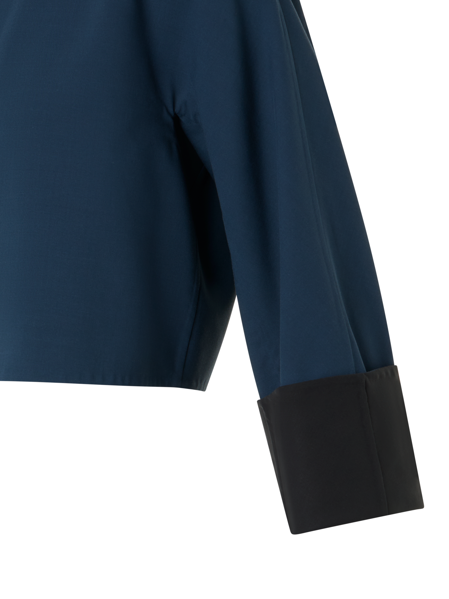 Designer Kurze Jacke aus Baumwoll-Doubleface - Schwarz - Dunkelblau - Blau