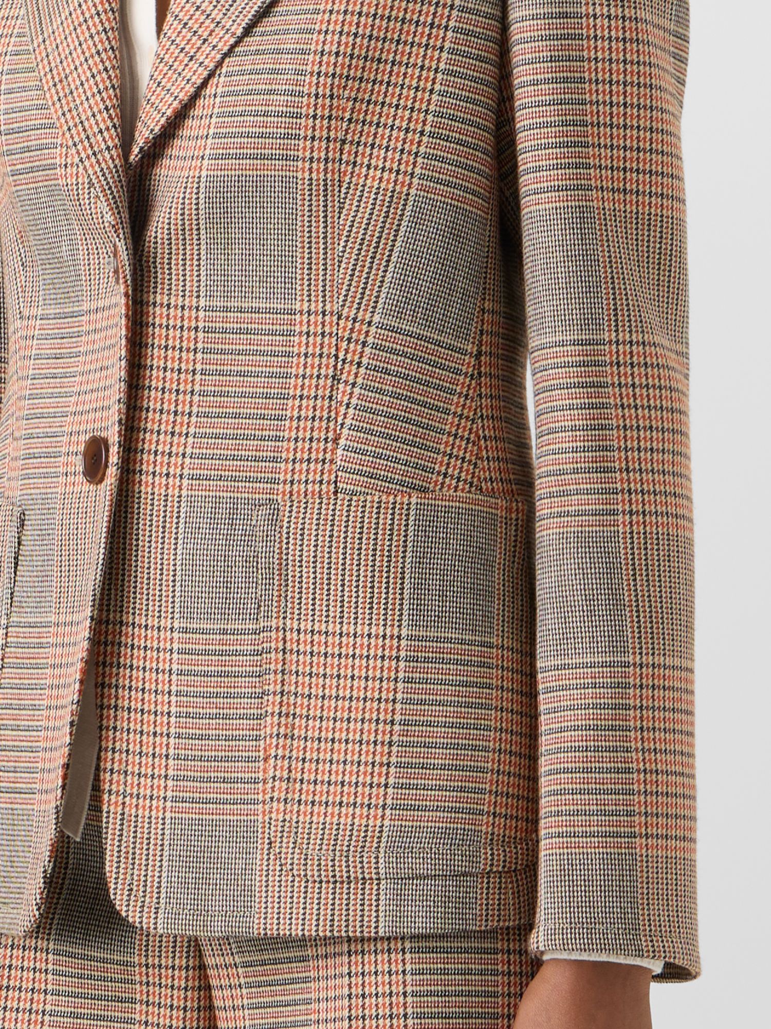 Designer Langärmelige Jacke aus Glencheck auf schwerem Woll-Twill - Bunt 