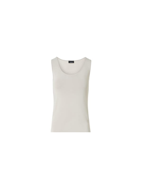 Designer Tailliertes Strick-Top aus Viskose - Beige