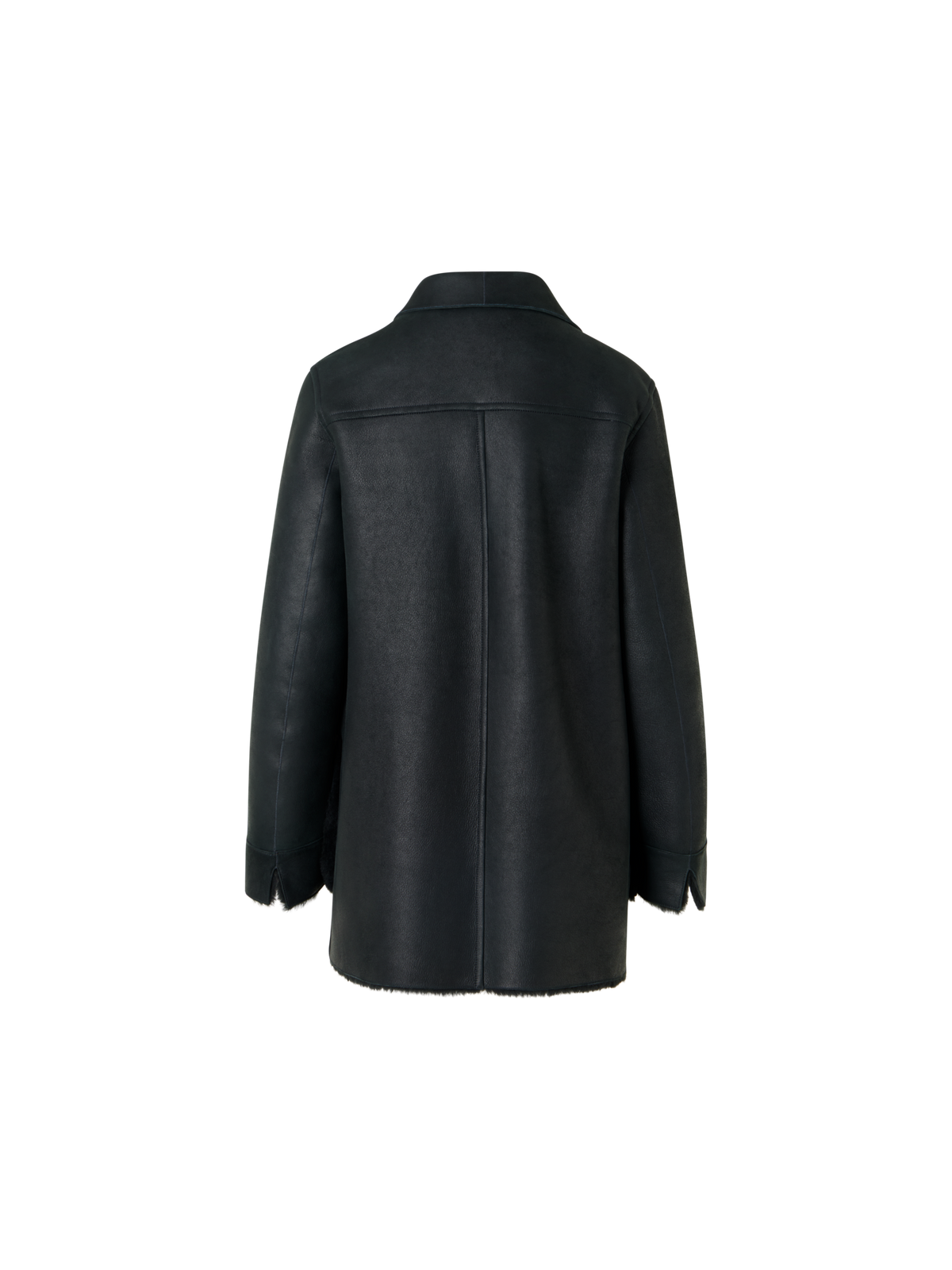 Designer Wendbare Hemdjacke aus Merinillo-Lammfell - Schwarz - Grün