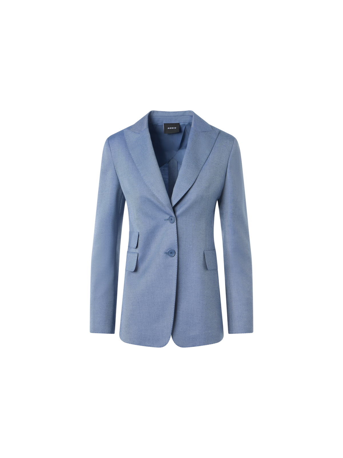 Designer Massgeschneiderte Jacke aus Kaschmir-Seiden-Gabardine - Blau