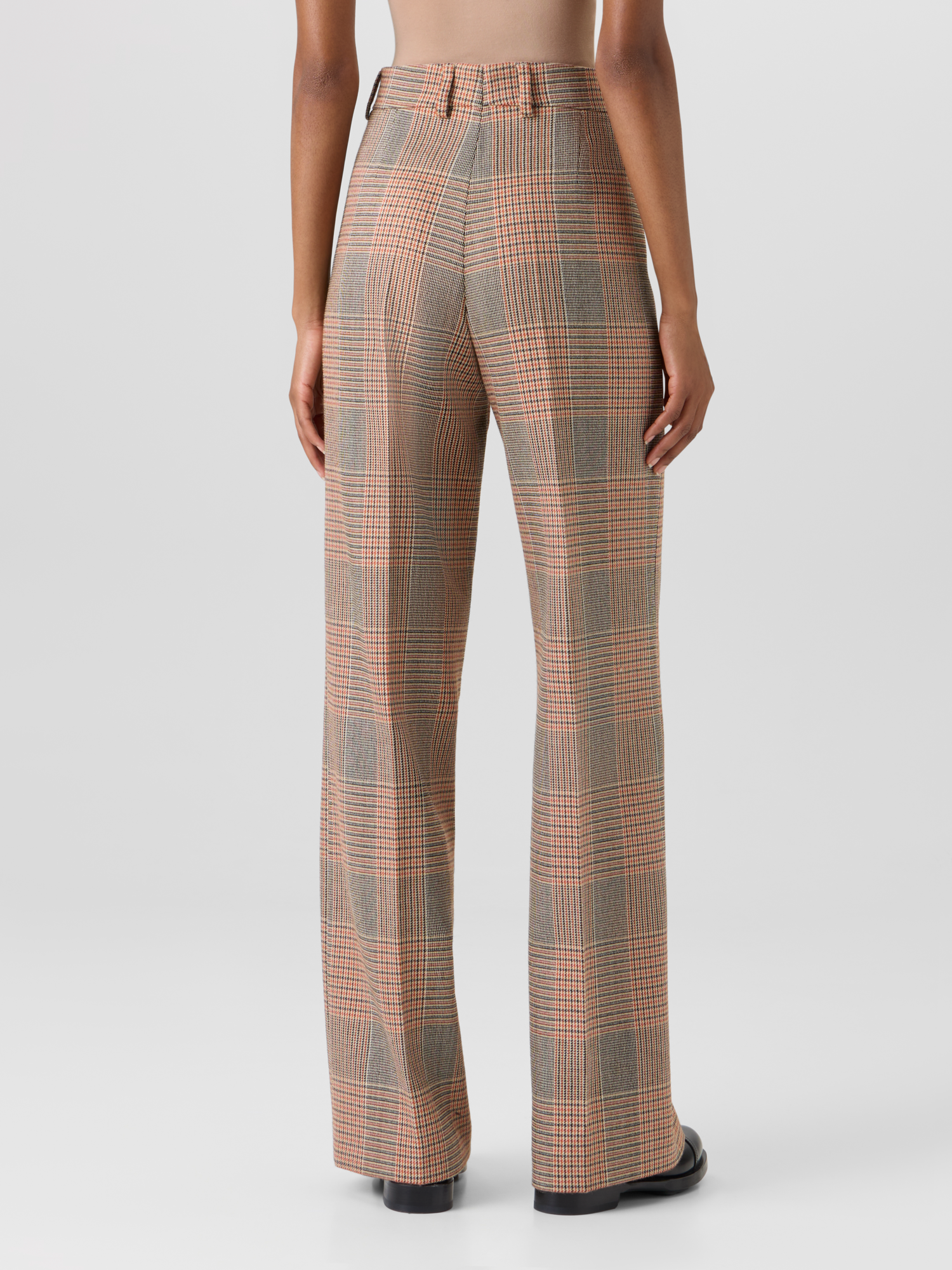 Designer Chiaro Wide-Leg Hose aus Glencheck auf schwerem Woll-Twill - Bunt 