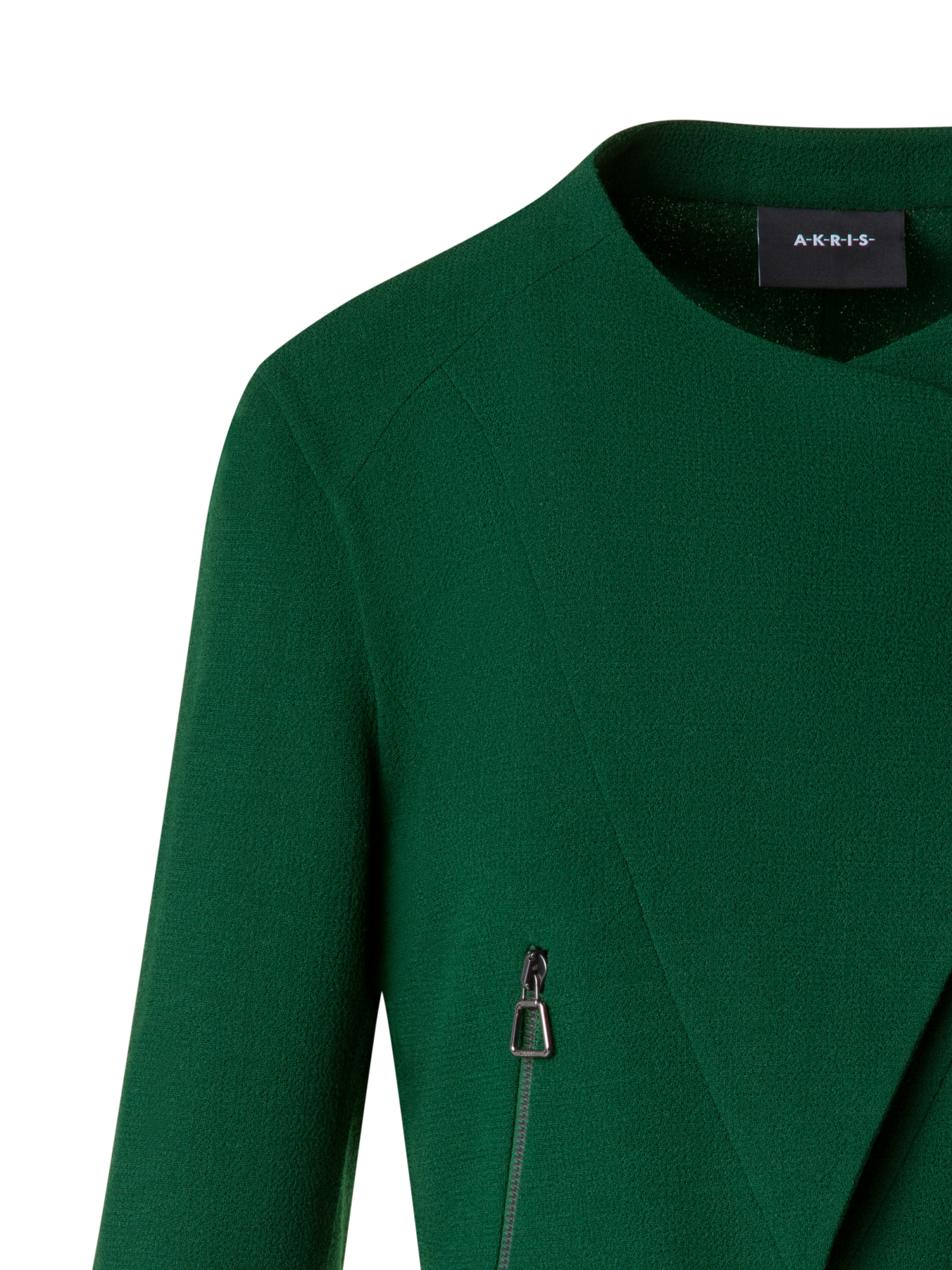 Designer Kurze Jacke aus Woll-Doubleface - Grün