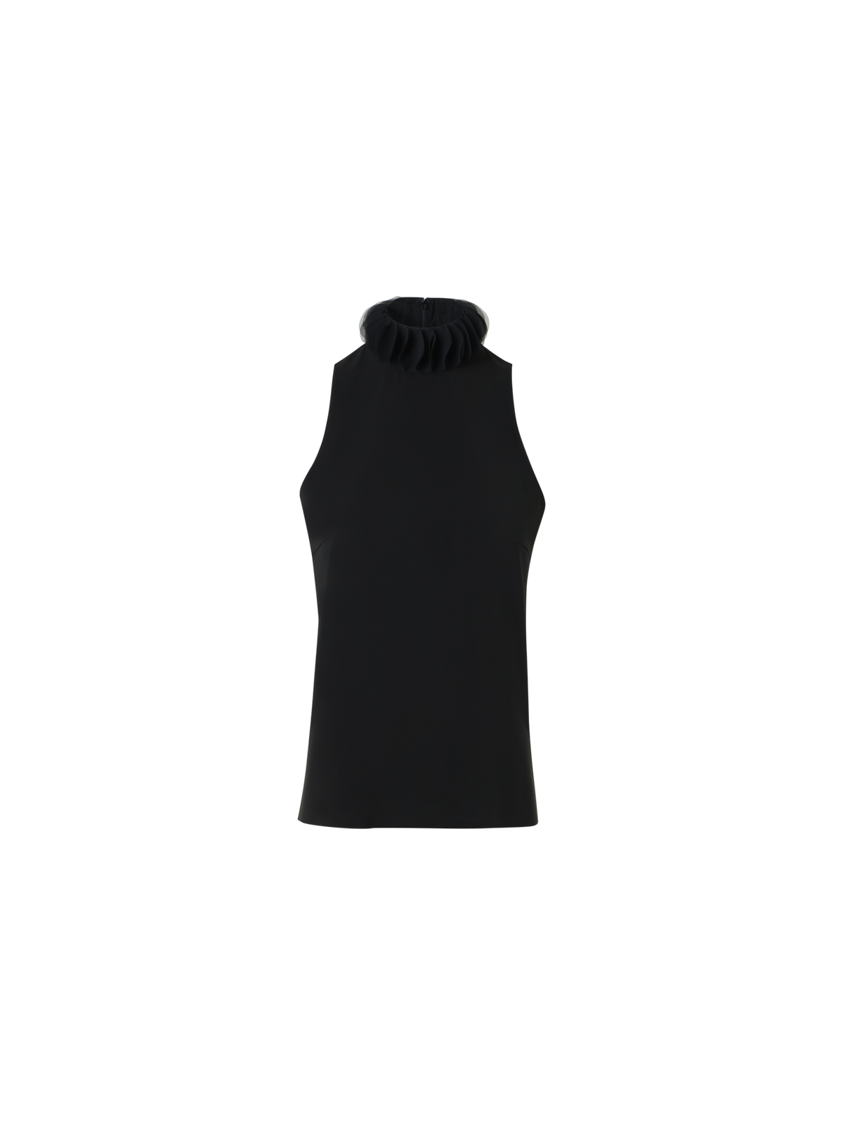 Designer 3D-Punkt-Lasercut-Crêpe-Oberteil - Schwarz