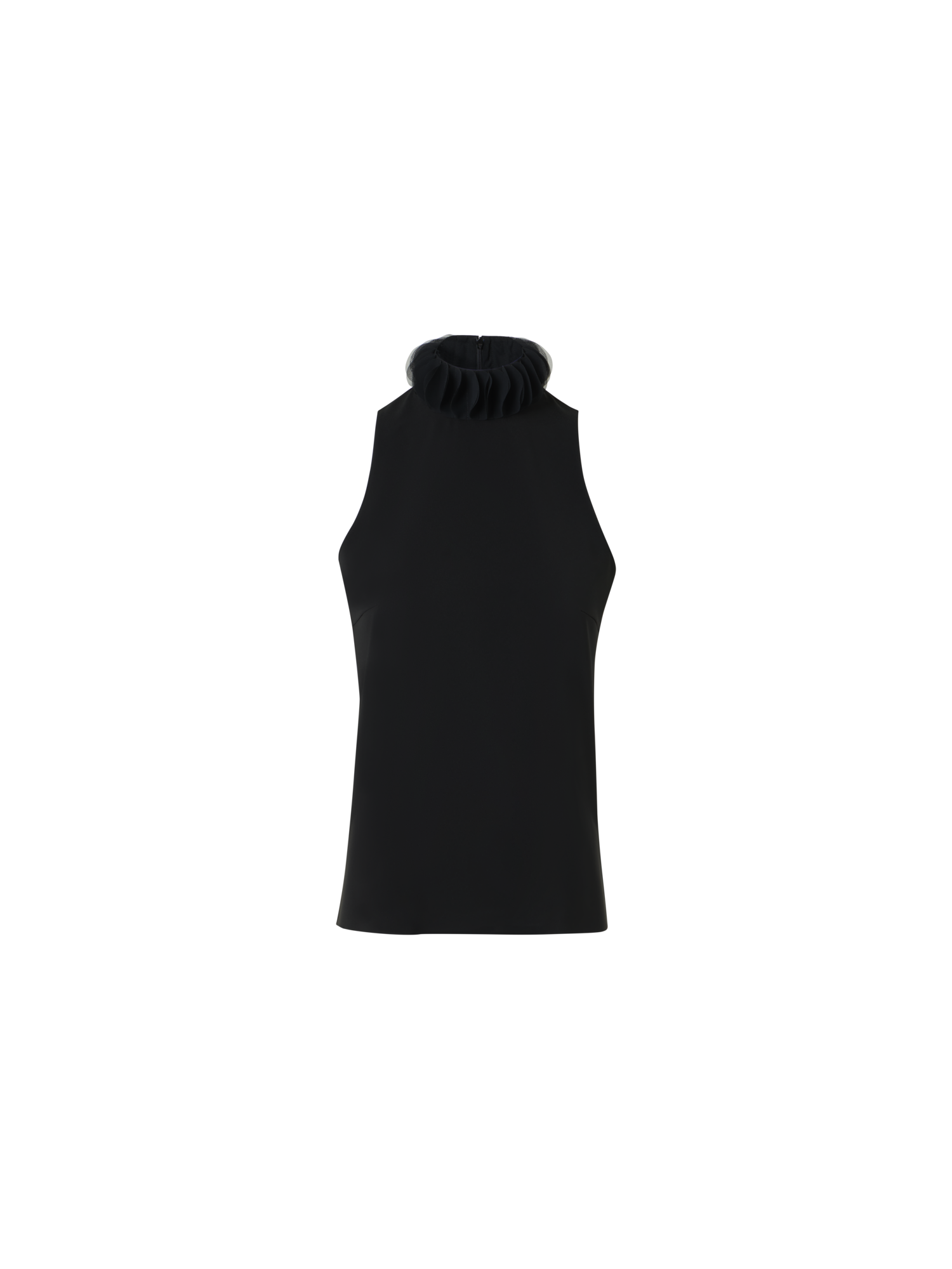 Designer 3D-Punkt-Lasercut-Crêpe-Oberteil - Schwarz