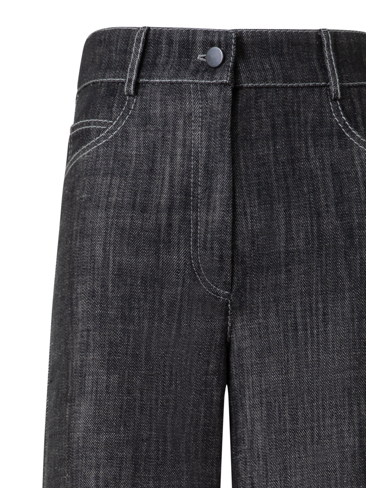 Designer Weite Hose aus Baumwoll-Denim - Schwarz