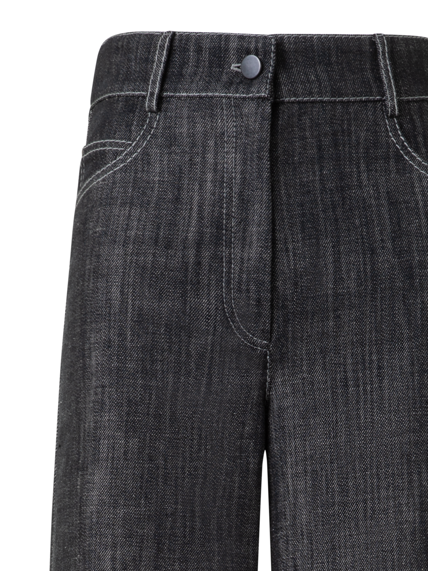 Designer Weite Hose aus Baumwoll-Denim - Schwarz