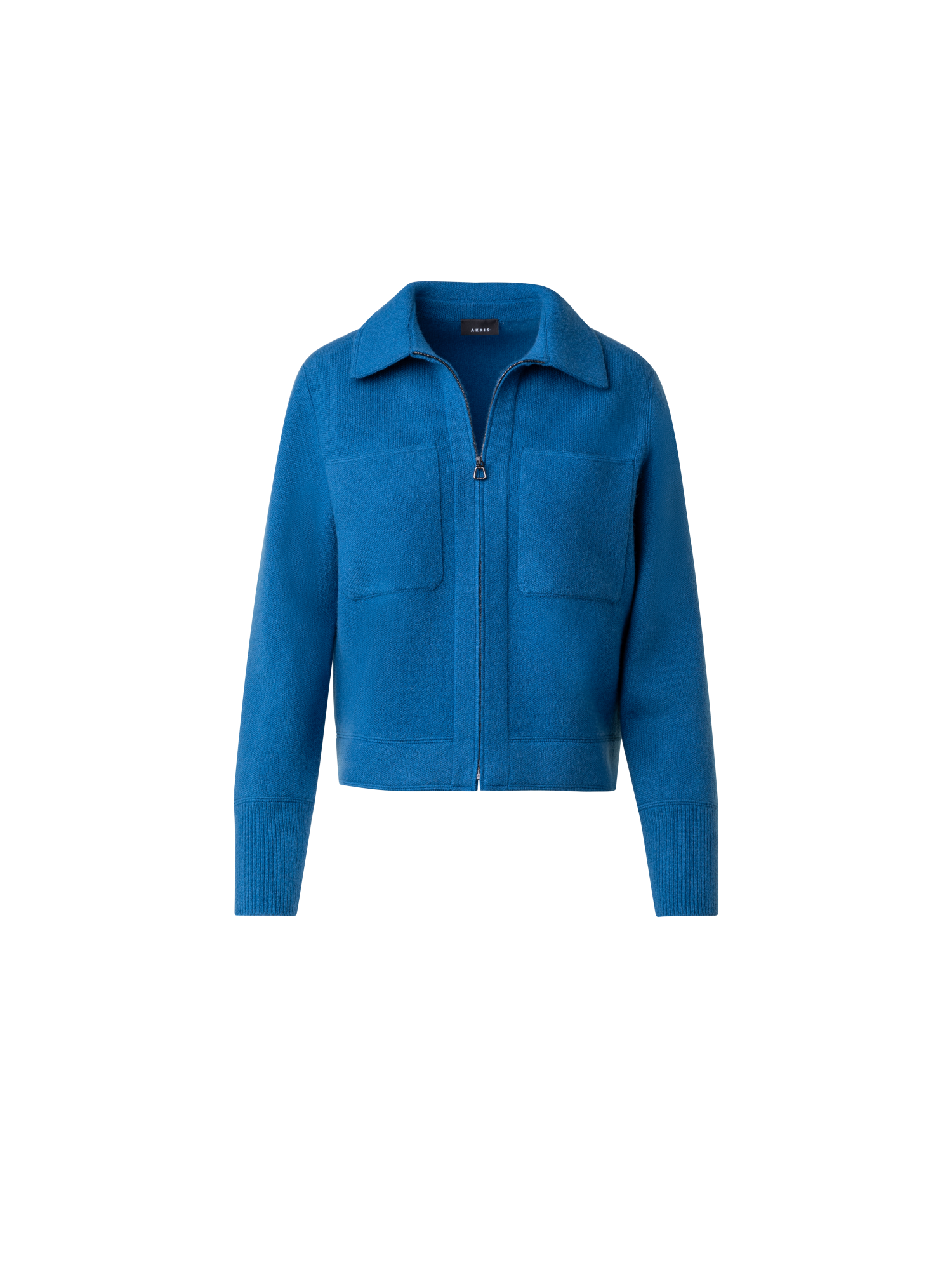 Designer Kurze Kaschmir-Strickjacke - Blau