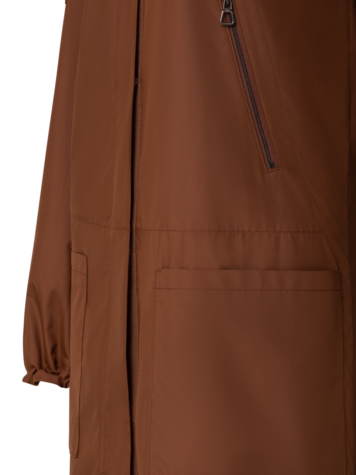 Designer Lange Bomberjacke aus Seide - Braun