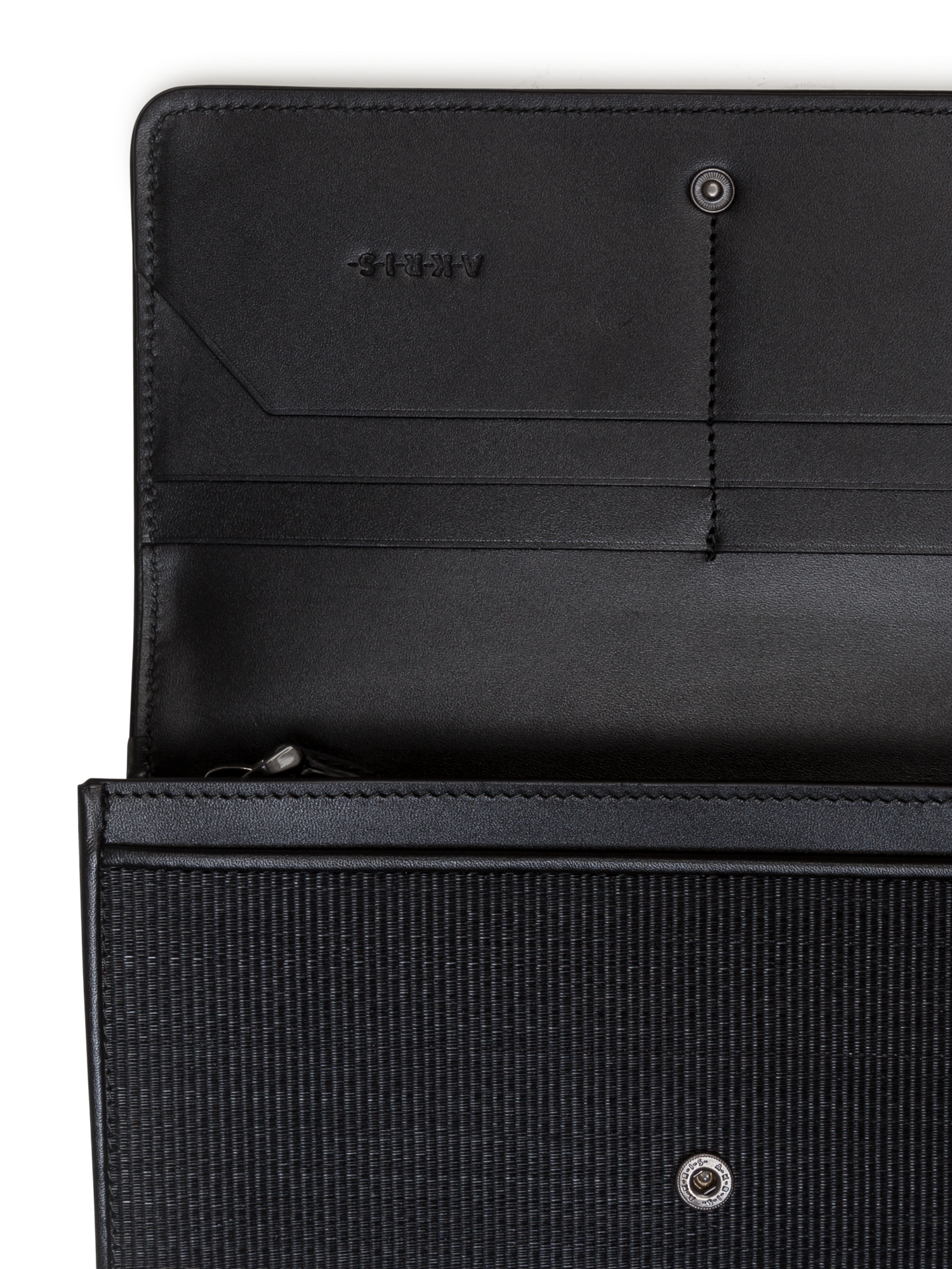 Designer Long Flap Wallet - Schwarz