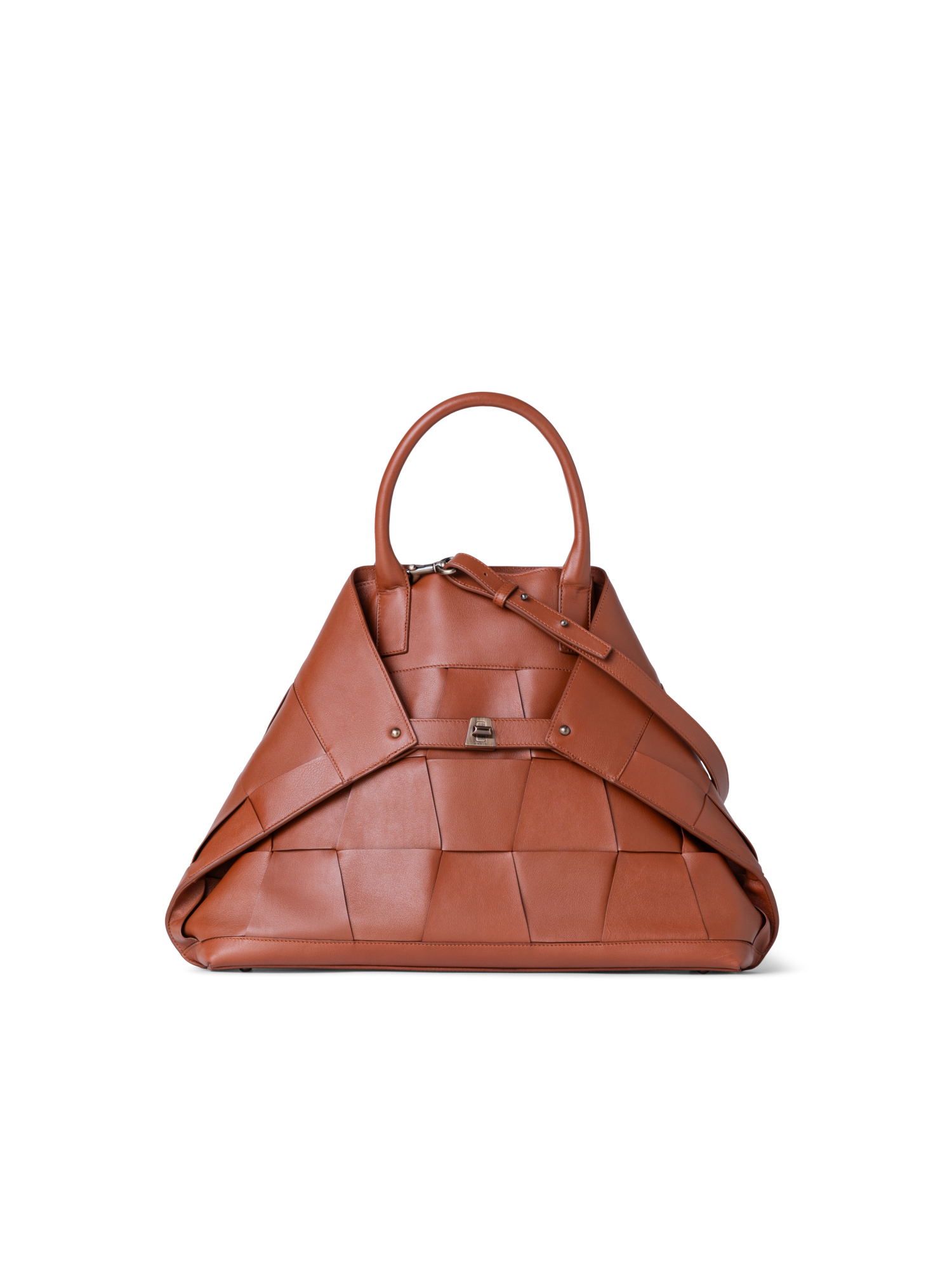 Designer Ai Medium Top Handle Tote - Braun