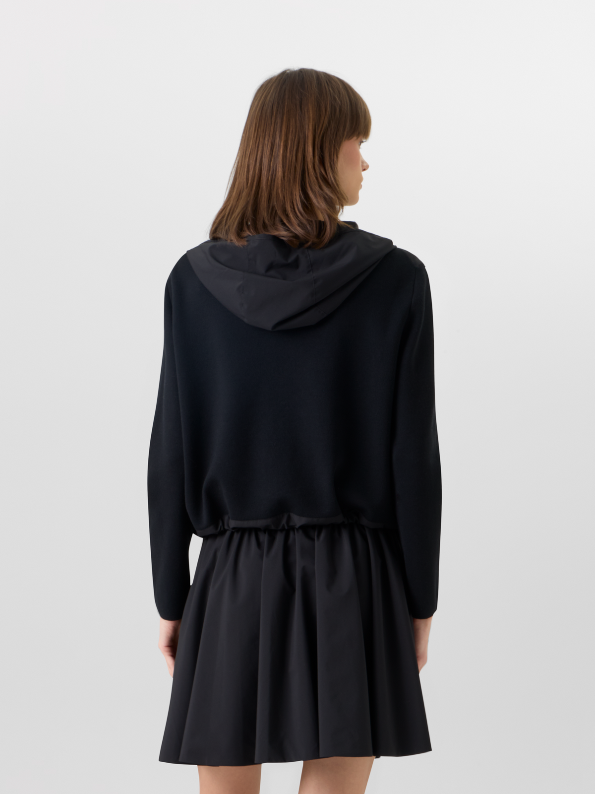 Designer Langärmelige Strickjacke aus Mixed-Media - Schwarz #editorial