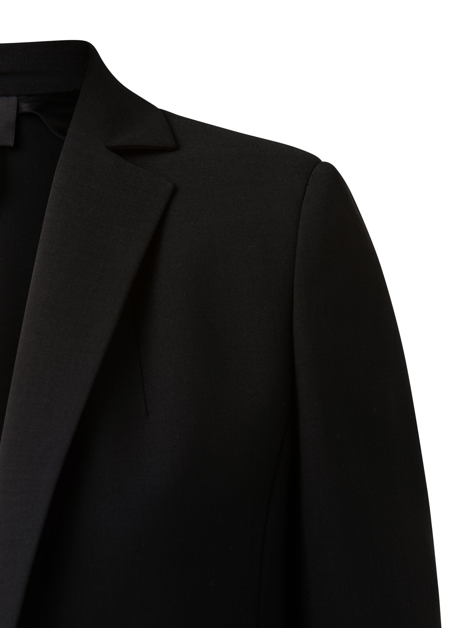 Designer Blazer aus Woll-Doubleface mit langem Revers - Schwarz