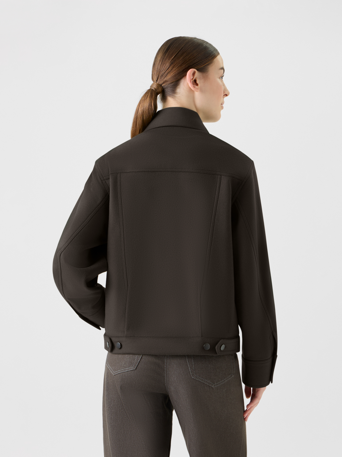 Designer Oversized Wollflanell Hemdkragen Jacke - Braun #editorial