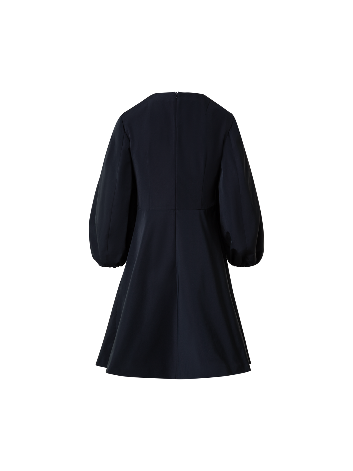 Designer A-Linien-Kleid mit Volumenärmeln - Schwarz