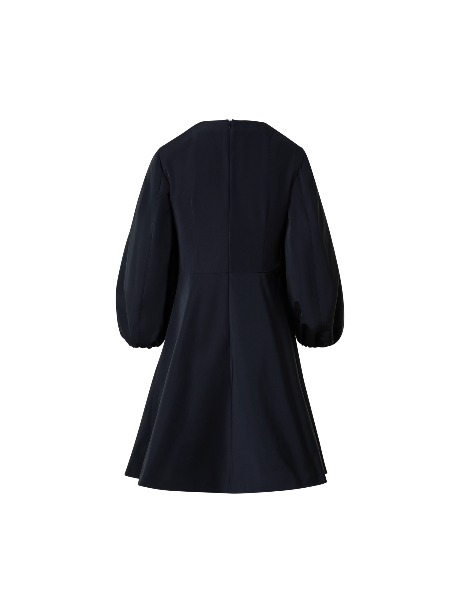 Designer A-Linien-Kleid mit Volumenärmeln - Schwarz
