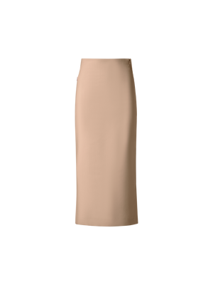 Designer Langer Bleistiftrock aus Baumwoll-Doubleface - Beige