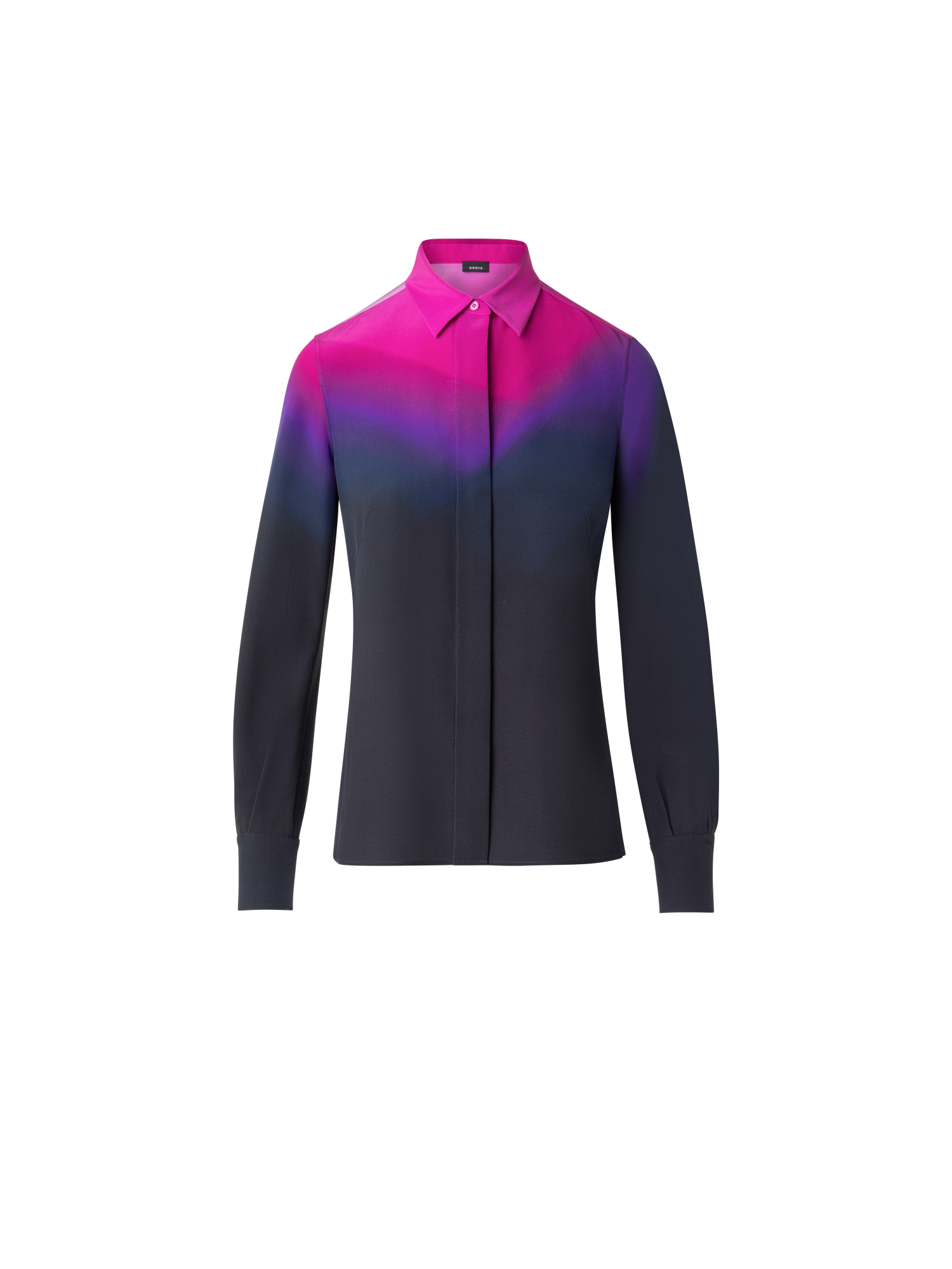 Designer Seidenbluse mit Alta Magenta Druck - Violett - Bunt - Rosa