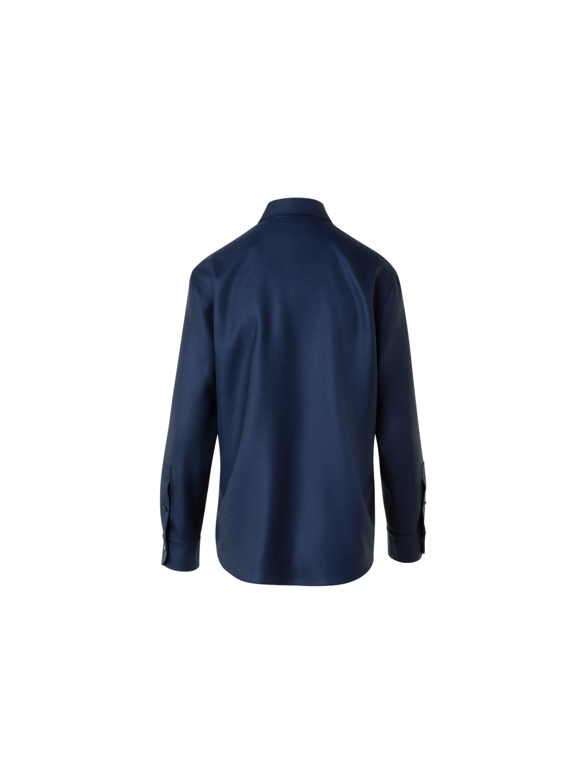 Designer Hemdbluse aus Panama-Kaschmir - Dunkelblau - Blau