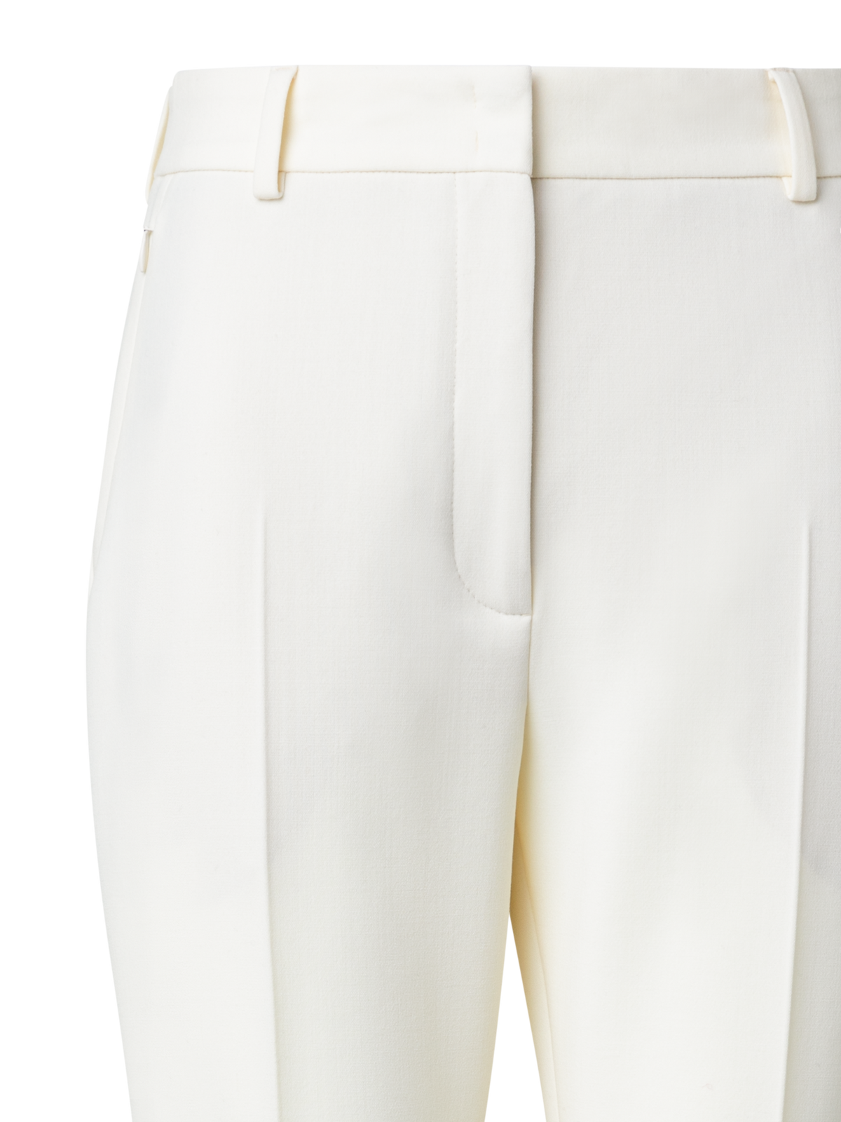 Designer Schlaghose aus Woll-Stretch-Doubleface - Ecru - Weiss