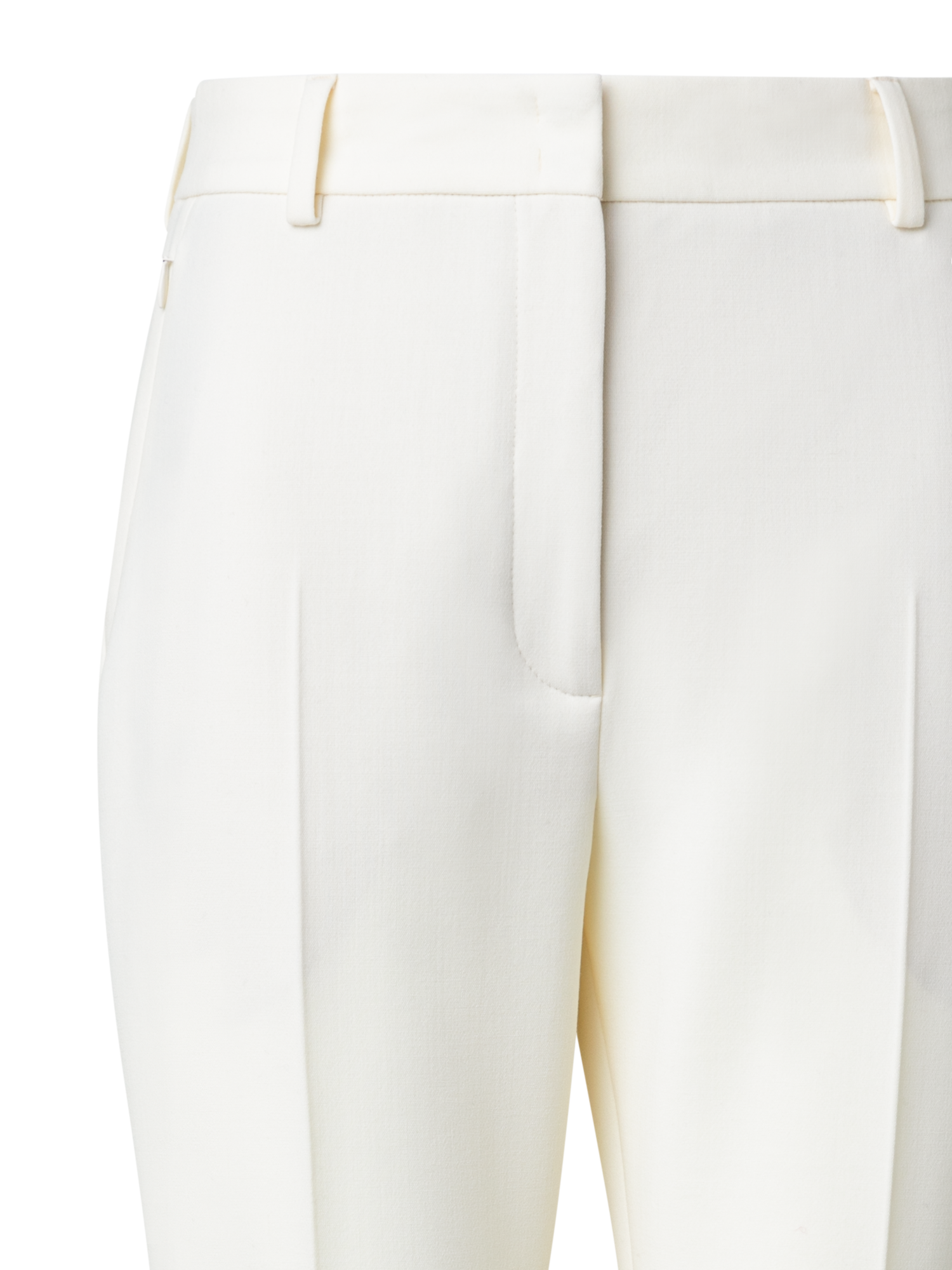 Designer Schlaghose aus Woll-Stretch-Doubleface - Ecru - Weiss