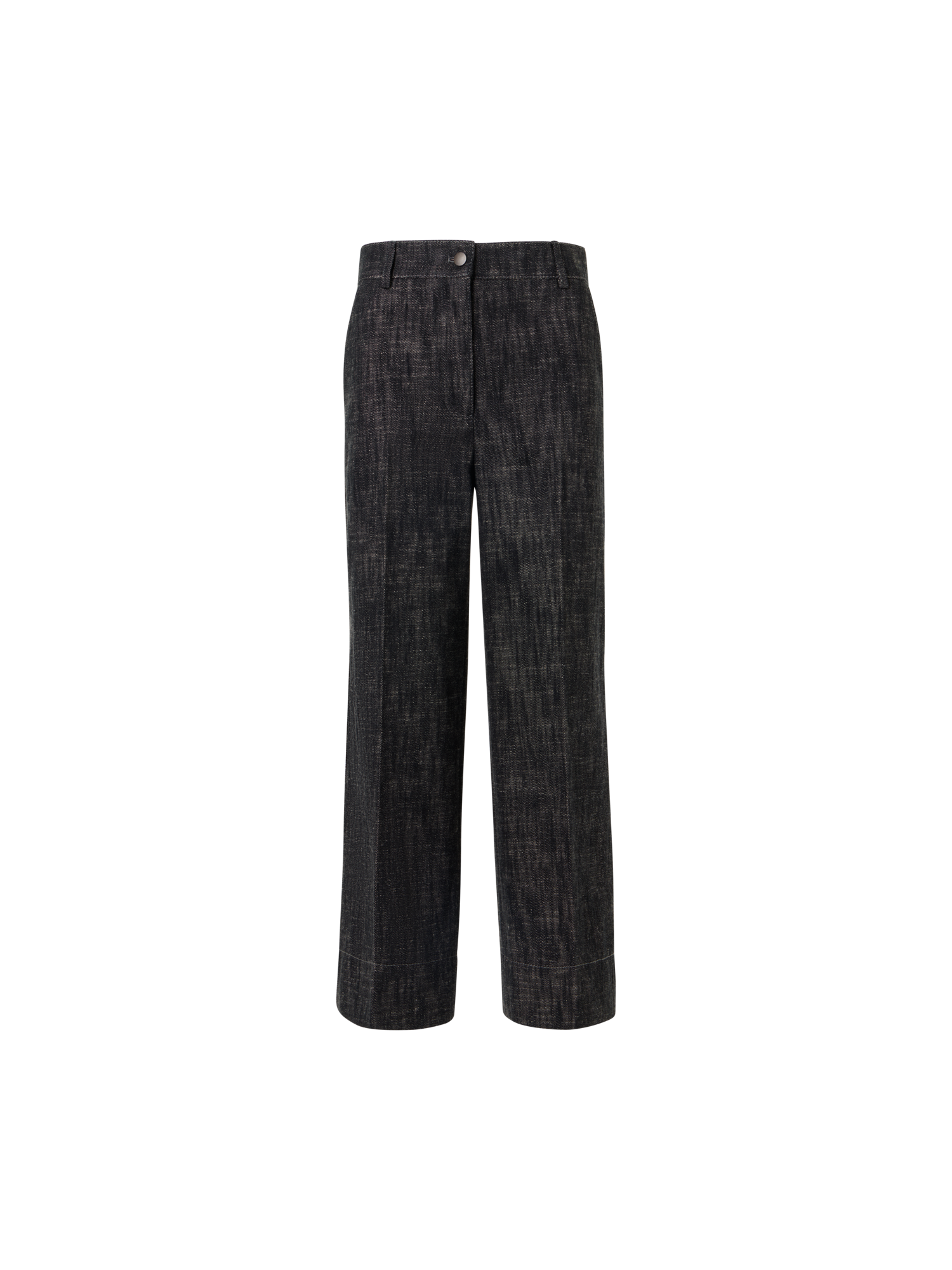 Designer Chiara Wide-Leg Hose aus schwerem, gewaschenem Baumwoll-Denim - Schwarz