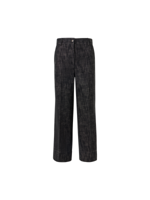 Designer Chiara Wide-Leg Hose aus schwerem, gewaschenem Baumwoll-Denim - Schwarz