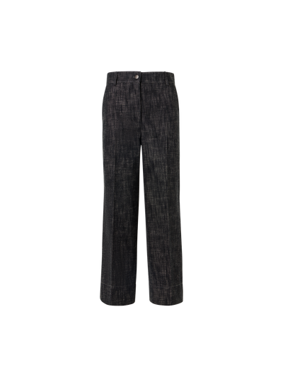 Designer Chiara Wide-Leg Hose aus schwerem, gewaschenem Baumwoll-Denim - Schwarz