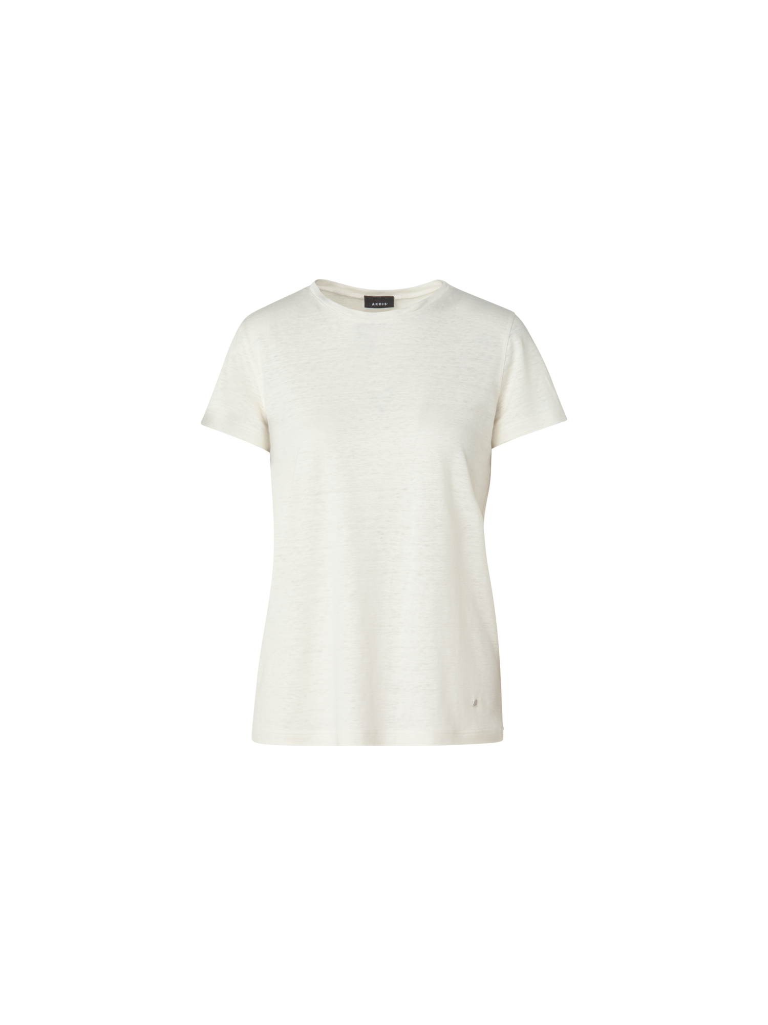 Designer Leinen Jersey T-Shirt - Ecru - Weiss