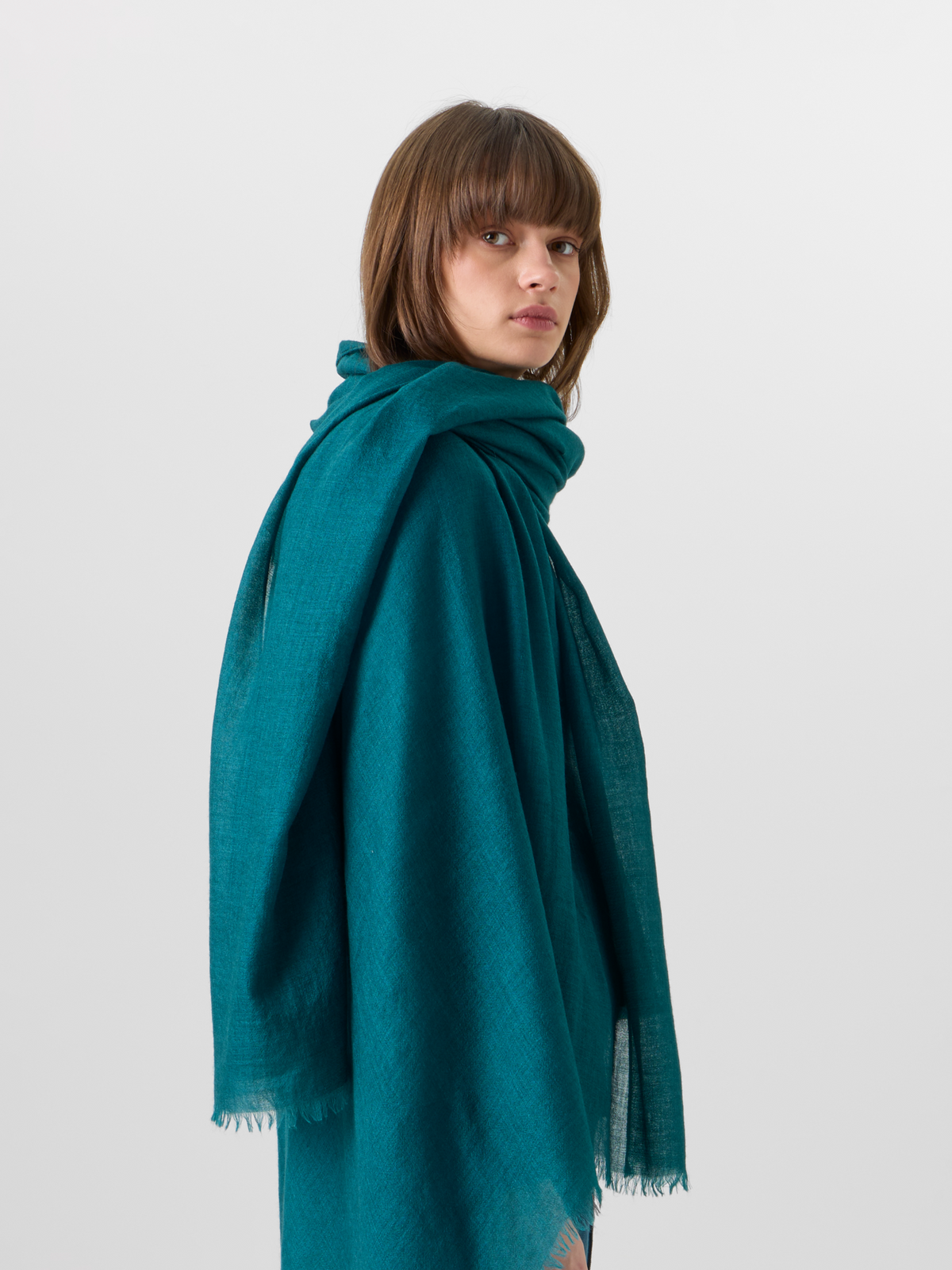 Designer Schal aus Kaschmir-Seide - Grün #editorial