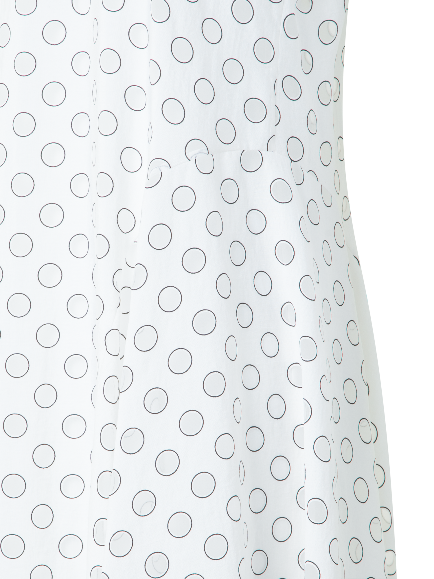 Designer Polka Dot Organzino Midikleid - Ecru - Weiss