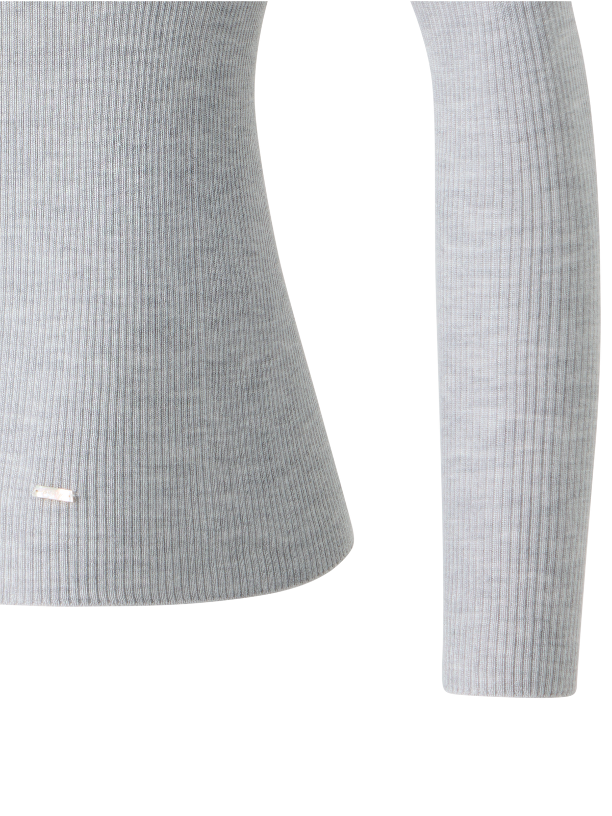 Designer Kaschmir-Seiden-Strickpullover mit Stehkragen - Grau