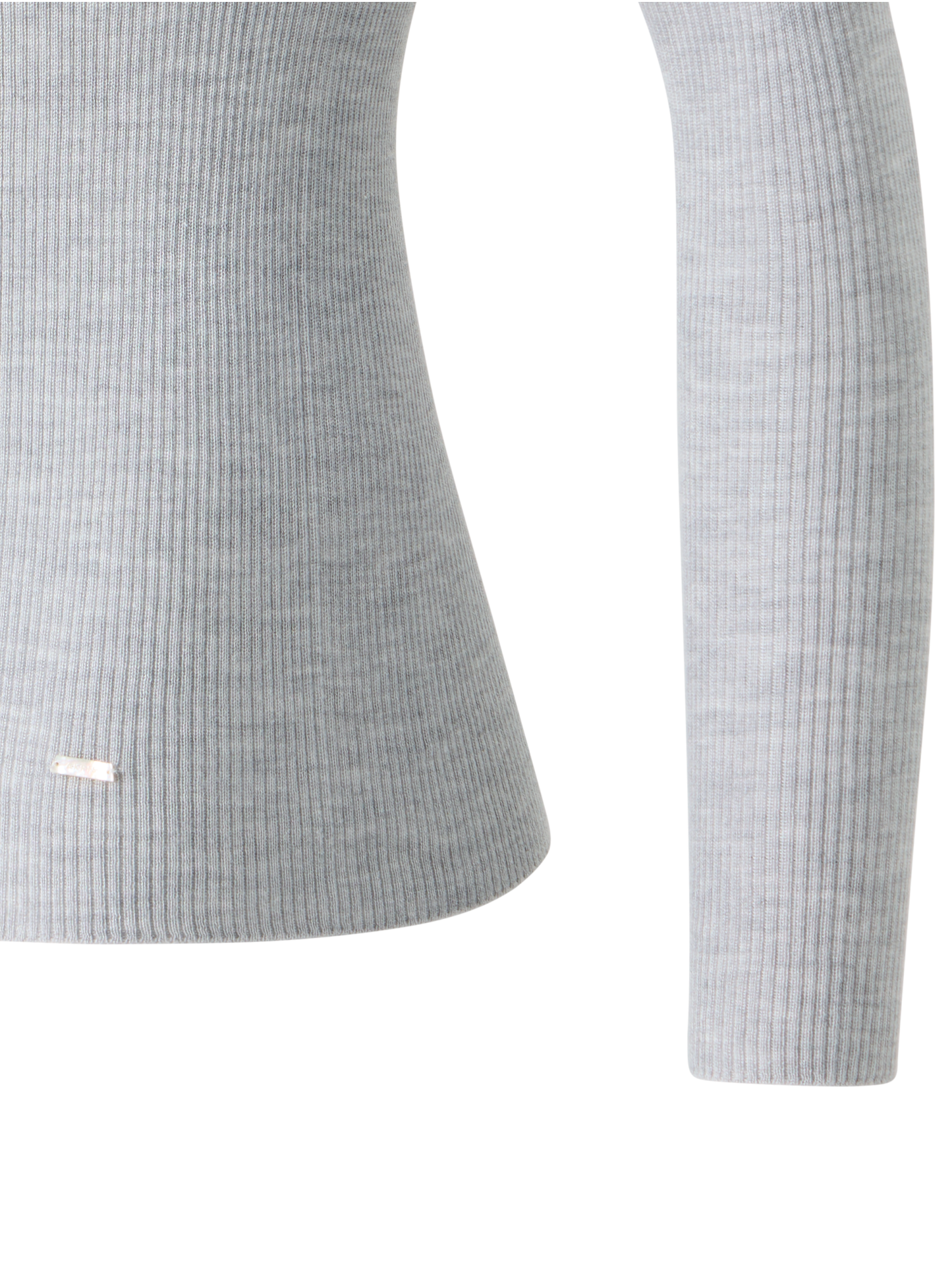 Designer Kaschmir-Seiden-Strickpullover mit Stehkragen - Grau