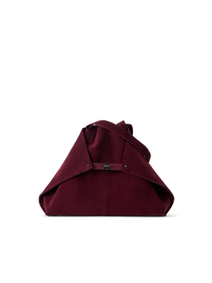 Designer Ai Medium Schultertasche aus Veloursleder - Weinrot