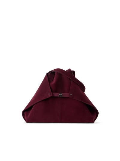 Designer Ai Medium Schultertasche aus Veloursleder - Weinrot