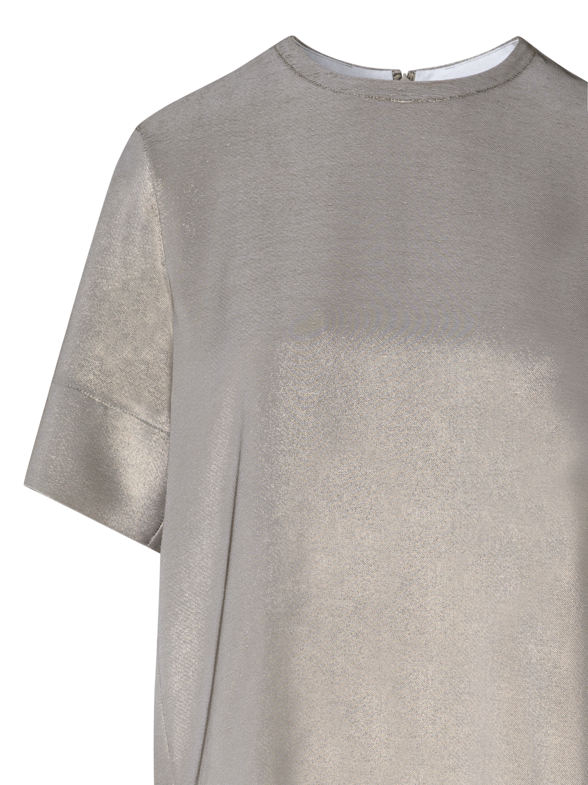 Designer Oversize T-Shirt-Bluse aus Seiden-Lurex - Gold