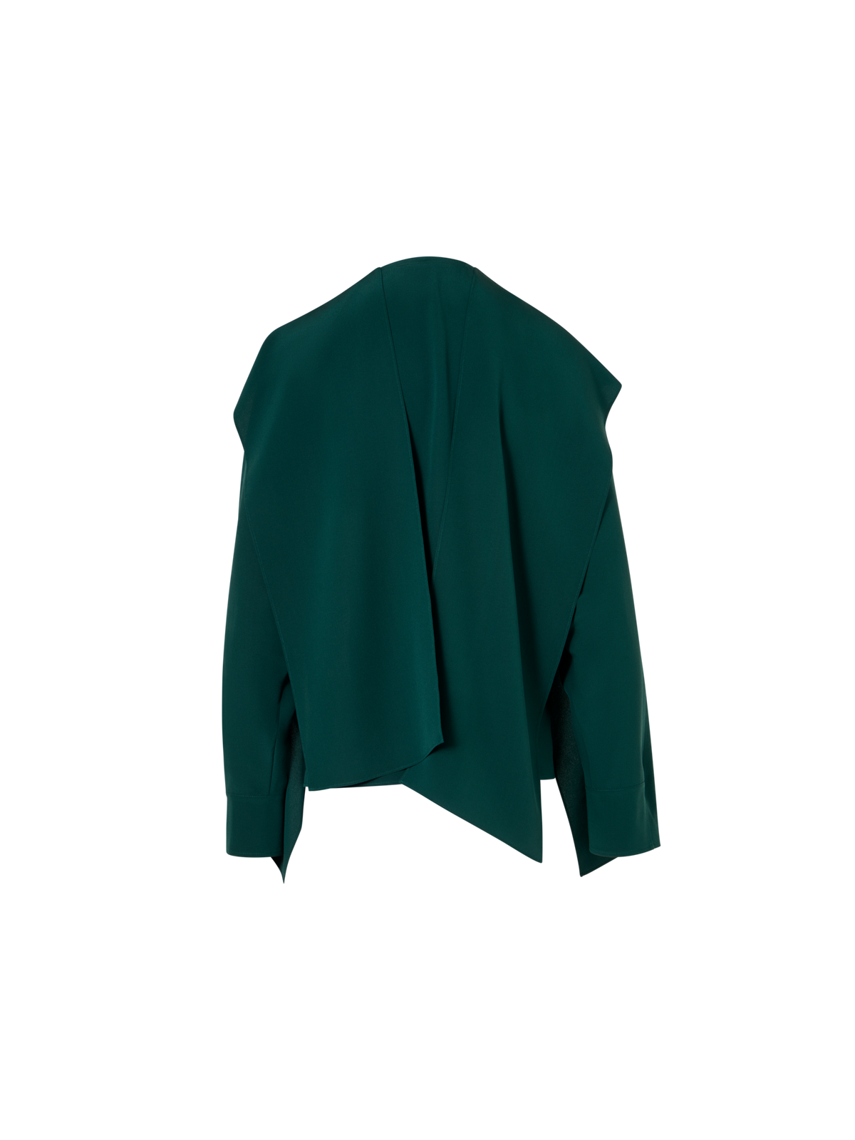 Designer Bluse aus Seiden-Crêpe mit ausgestellten Ärmelpanels - Grün