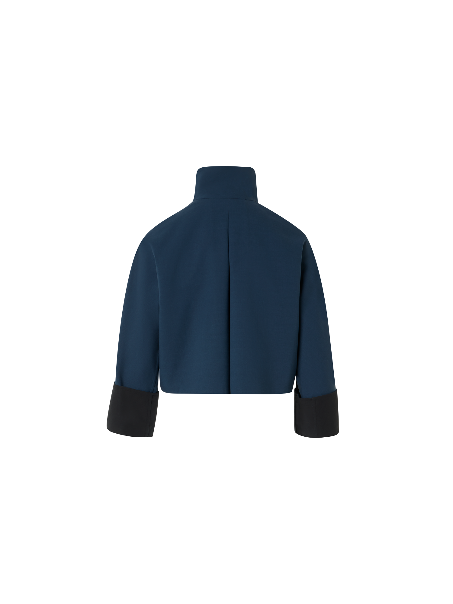 Designer Kurze Jacke aus Baumwoll-Doubleface - Schwarz - Dunkelblau - Blau