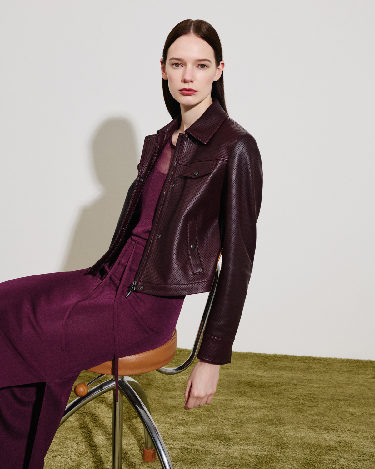 Designer Ärmelloses Midi-Strickkleid - Violett - Rot #editorial